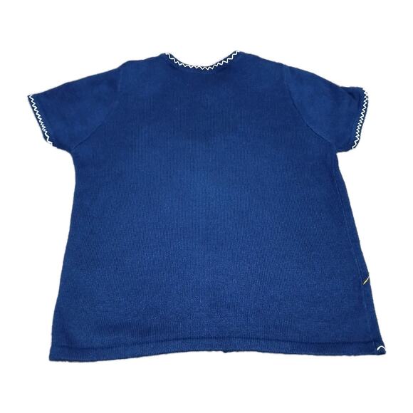 Vintage Patriotic Kite Cardigan Sweater Women’s XL Blue Embroidered Applique - Picture 8 of 9